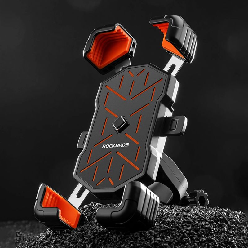 Rockbros HW-117 Handlebar Clamp Phone Holder - Black and Orange czarny || pomarańczowy phones and
