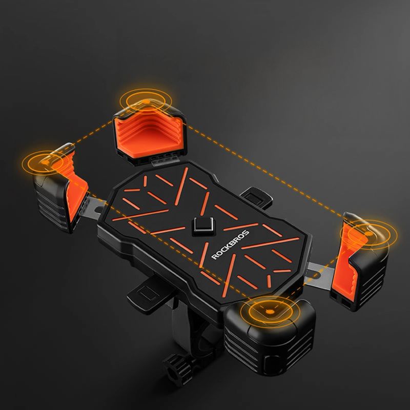 Rockbros HW-117 Handlebar Clamp Phone Holder - Black and Orange czarny || pomarańczowy phones and