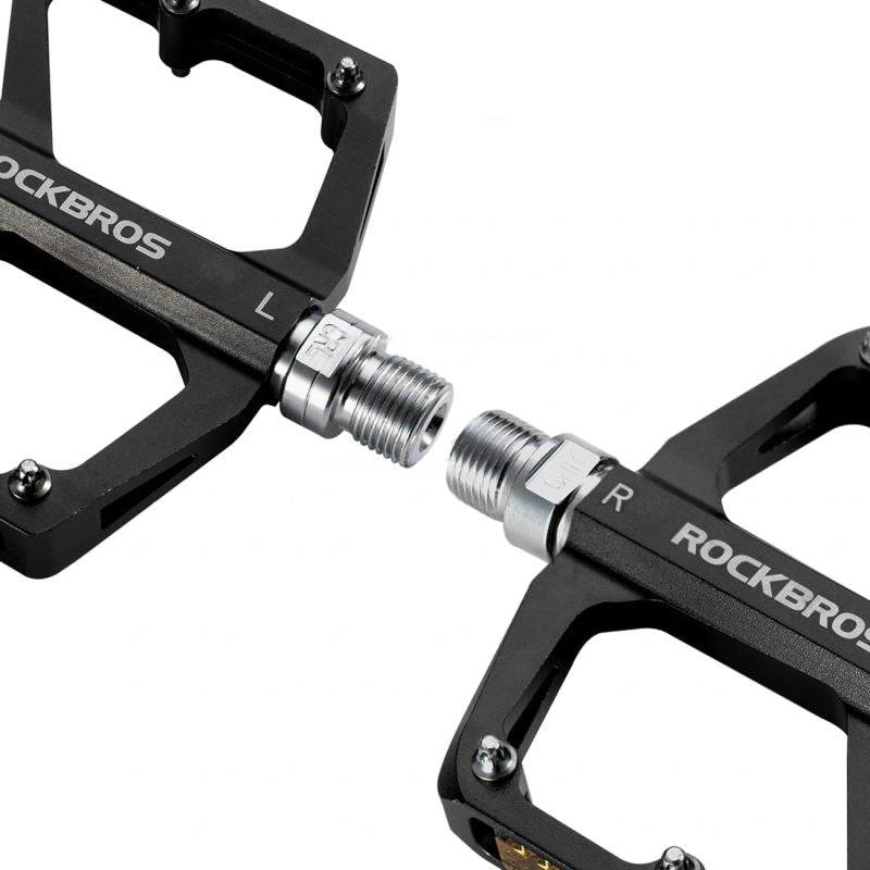 Rockbros K371 Reflective Aluminum Bicycle Pedals with Sealed Bearings - Black fekete