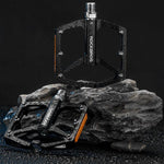 Rockbros K371 Reflective Aluminum Bicycle Pedals with Sealed Bearings - Black fekete