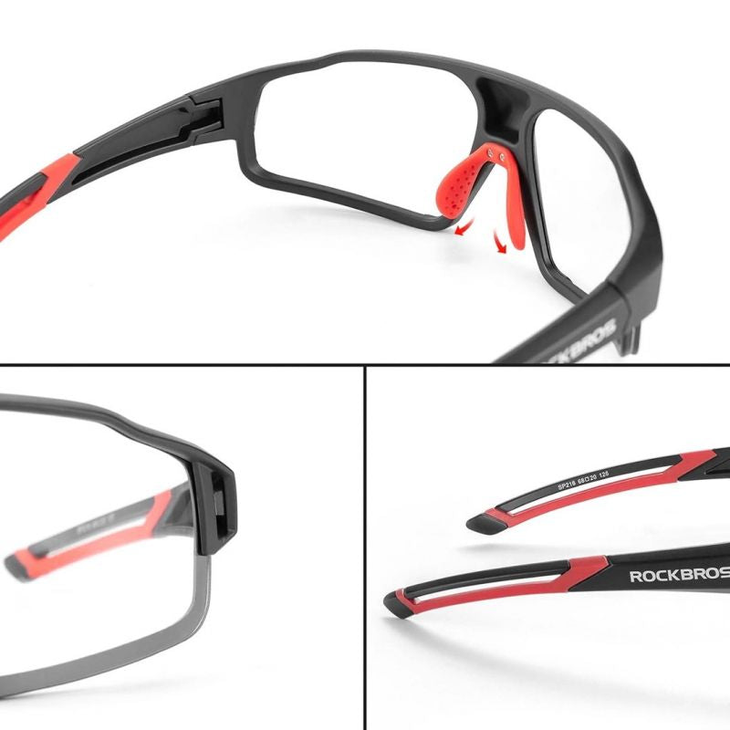 Rockbros Photochromic UV400 Cycling Glasses - Black and Red piros napszemüveg