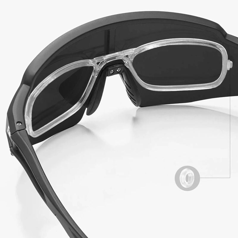 Rockbros Polarized Cycling Glasses with UV Protection and Corrective Insert 14120008006 Gray Lenses - Black czarny napszemüveg