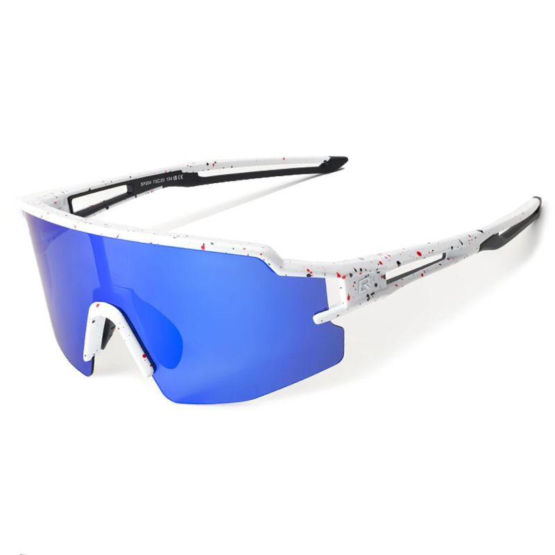 Rockbros Polarized Cycling Glasses with UV Protection and Corrective Insert Blue Lenses - White szary napszemüveg