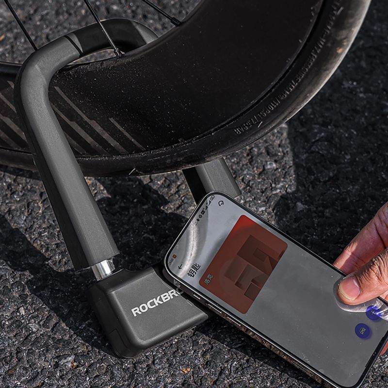 Rockbros RBNS1 SMART Bike Lock with NFC Reader - fekete