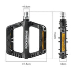 Rockbros Reflective Nylon Bicycle Pedals - Black fekete