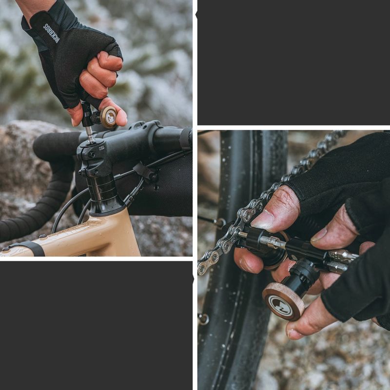 Rockbros ROAD TO SKY VK-KC10 6-in-1 Handlebar-Mounted Bicycle Multitool - Brown barna 304004-211649