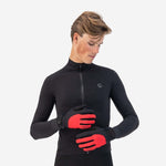 Rogelli CORE winter gloves black and red Kerékpáros kesztyű