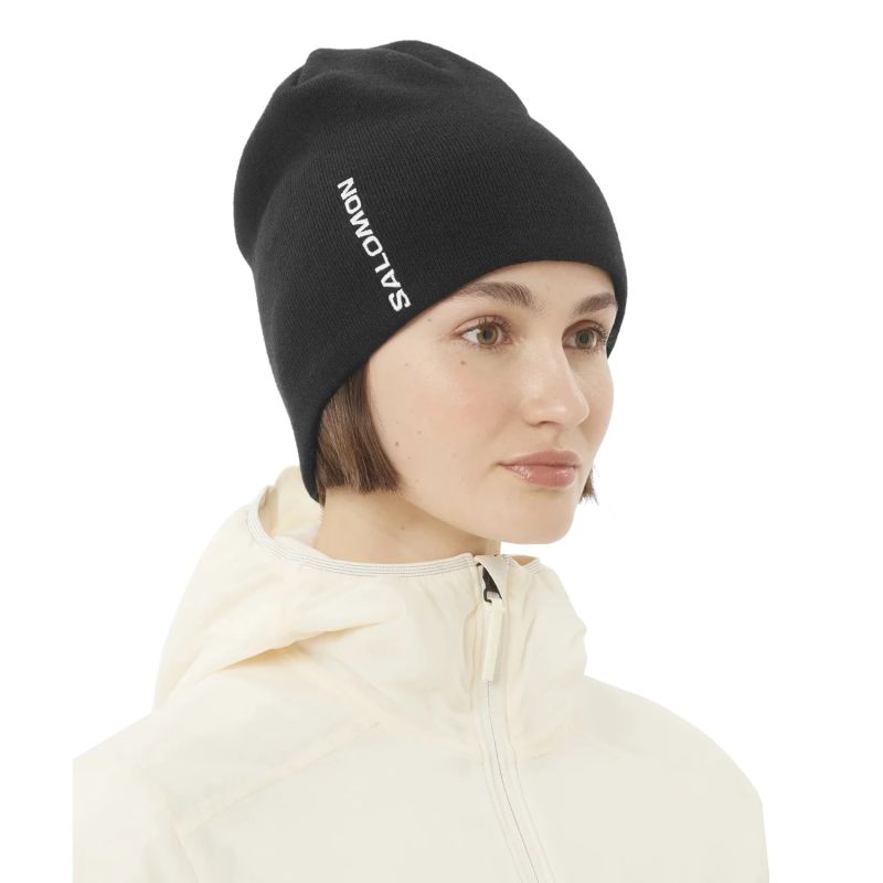 Salomon Graphic Beanie Black OSFA téli sapka, egy méret