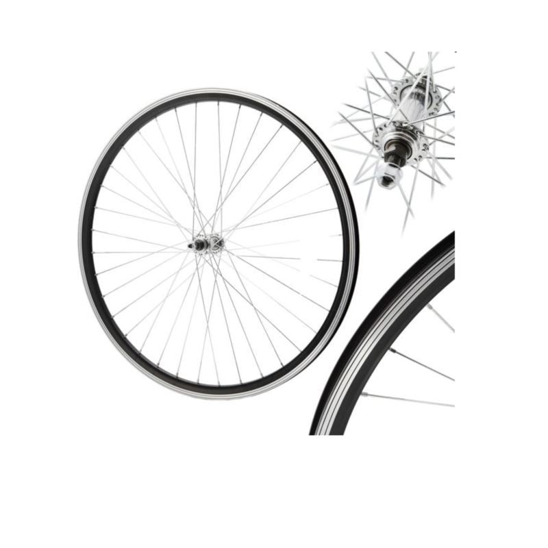 Shimano 26'' front wheel, cone-shaped, O-black/P-black, fekete kerékpár alkatrész