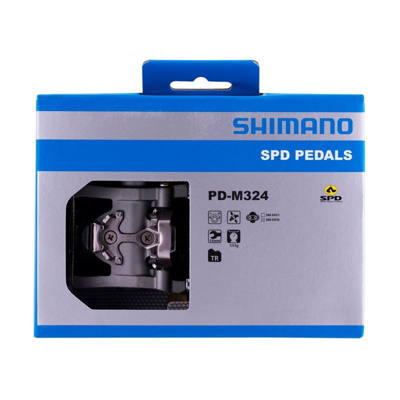 Shimano SPD Pedals PD-M324 Silver szürke kerékpár alkatrész