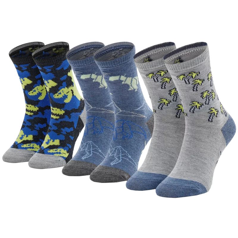 Skechers 3PPK Boys Casual Glow In The Dark Socks SK41078-9303 Multicolored gyerek utcai cipő