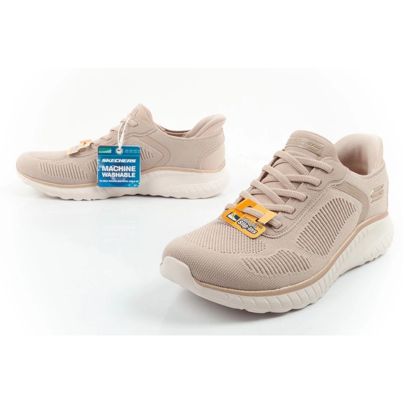 Skechers Bobs Squad Chaos SLIP-INS Women's Sports Beige bézs cipő női