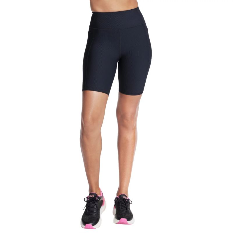 Skechers Go Flex Rib High Waisted 8 Inch Bike Short Black SH32-BLK