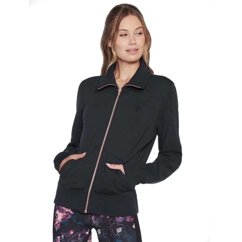 Skechers Hoodless Hoodie Skechcloud Jacket fekete polár pulóver WJA288-BLK