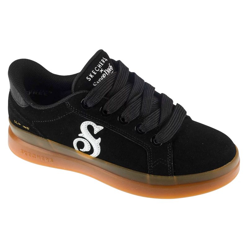 Skechers Slip-Ins Suede Snoop Cupsole Sneaker Black fekete utcai cipő 186100-BKW