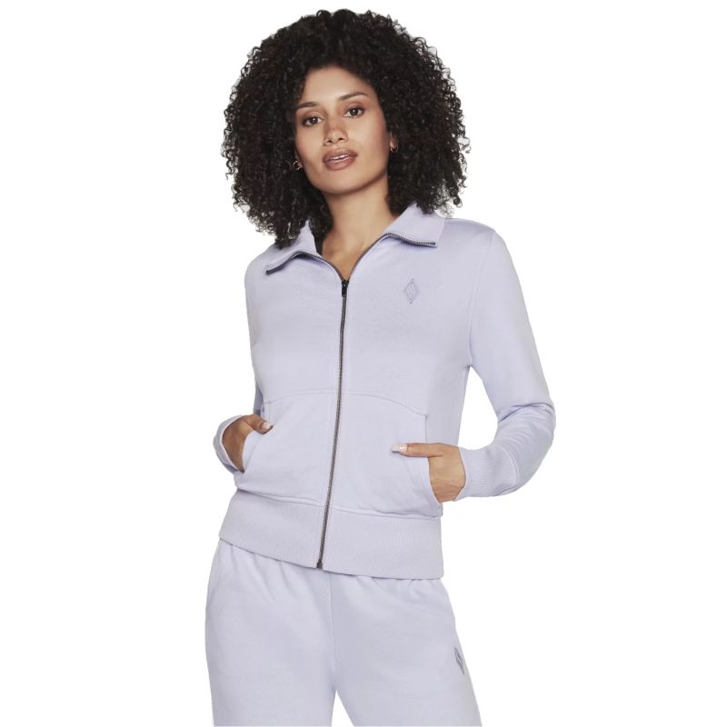 Skechers The Hoodless Hoodie Diamond Jacket lila polár pulóver W3JA262-LVLP