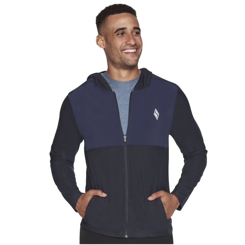 Skechers Ultra Go Lite Full Zip Hoodie Navy kék férfi pulóver MJA268-NVY