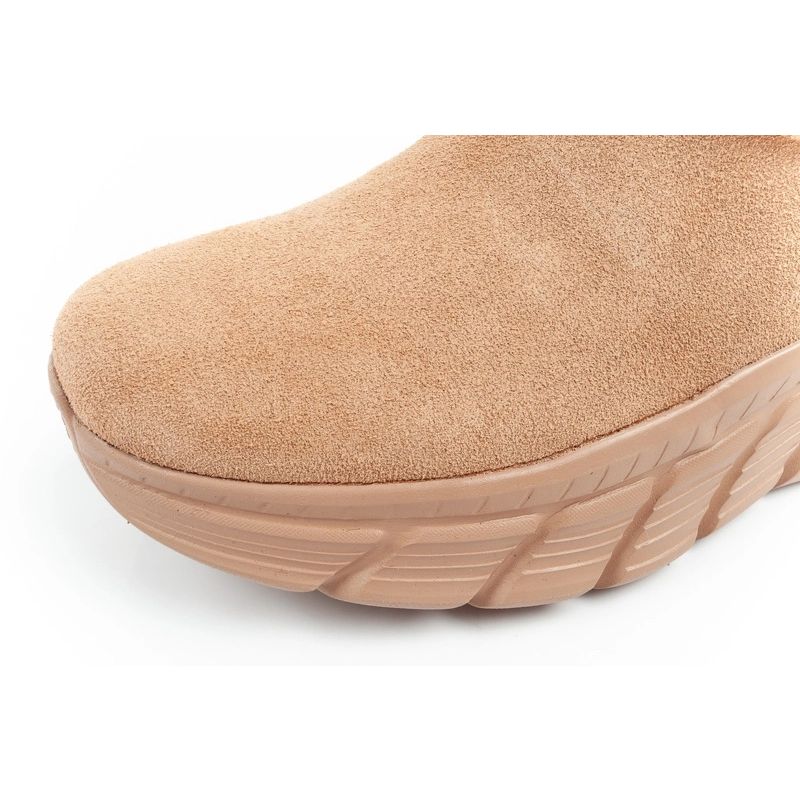Skechers women's winter boots, insulated leather ankle boots, brown Cipő női 117390/CSNT