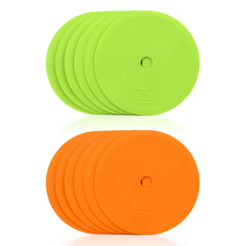 Smj Flat field markers - round 15 cm - 6x green 6x sport narancssárga edzőfelszerelés ZPO-OG