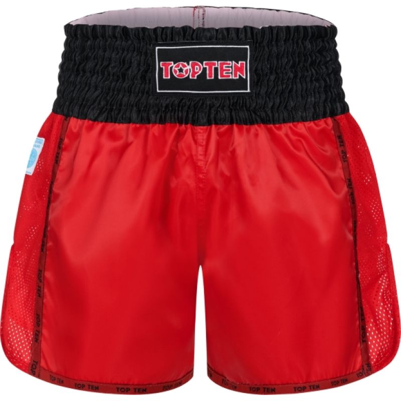 TOP TEN KicksOff Kickboxing Shorts (WAKO APPROVED) czerwony+m rövidnadrág