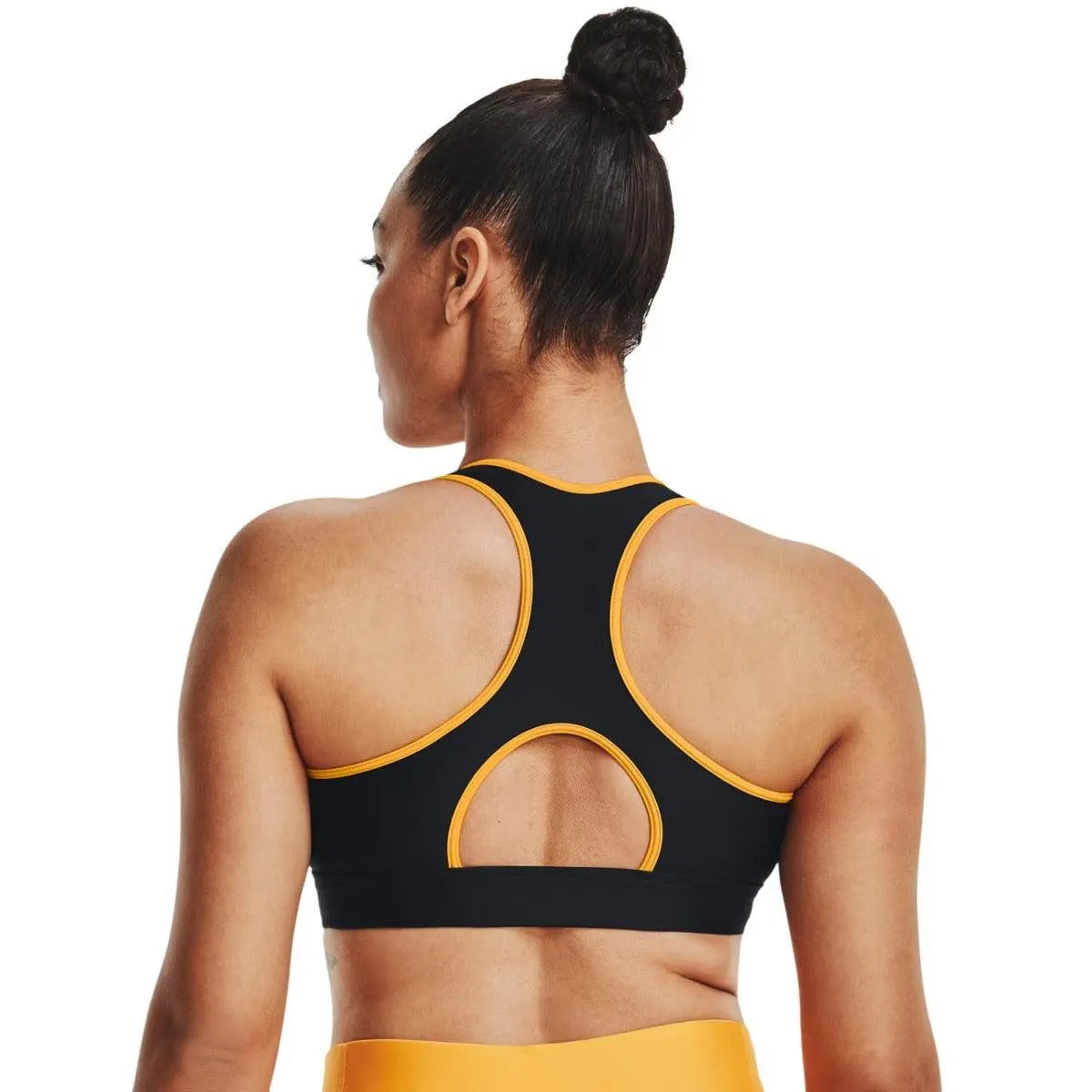 Under Armour Armour Mid Keyhole fekete-sárga női Sportmelltartó