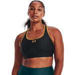 Under Armour Armour Mid Keyhole fekete-sárga női Sportmelltartó