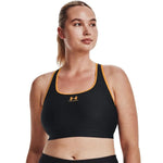 Under Armour Armour Mid Keyhole fekete-sárga női Sportmelltartó
