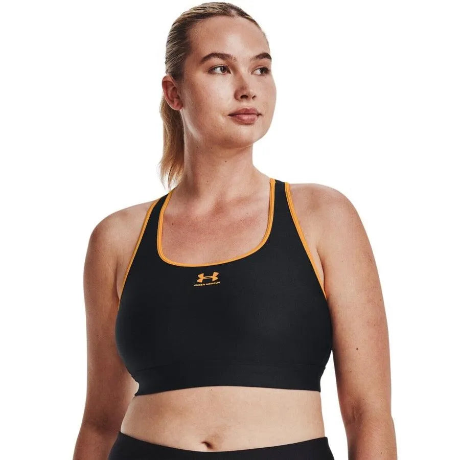 Under Armour Armour Mid Keyhole fekete-sárga női Sportmelltartó