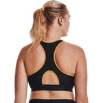 Under Armour Armour Mid Keyhole fekete-sárga női Sportmelltartó