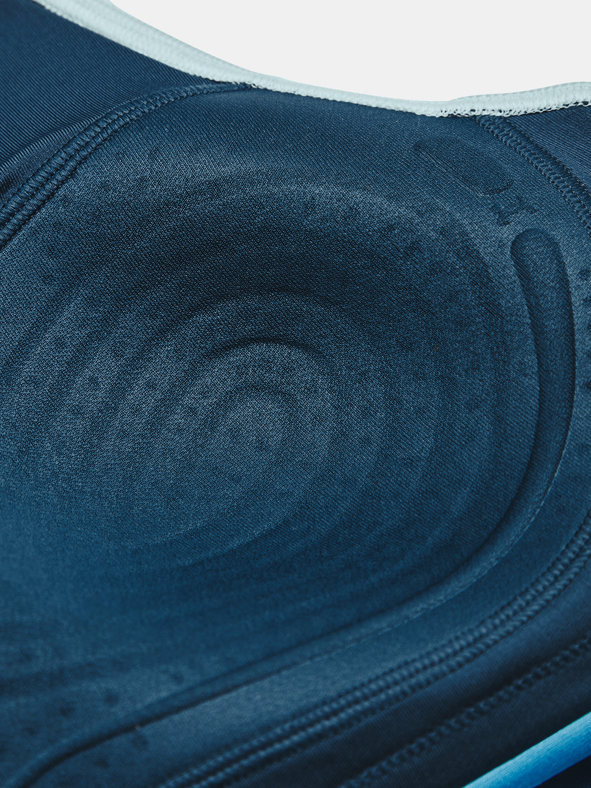 Under Armour Dámská podprsenka UA Infinity Mid High Neck Shine kék női sportmelltartó