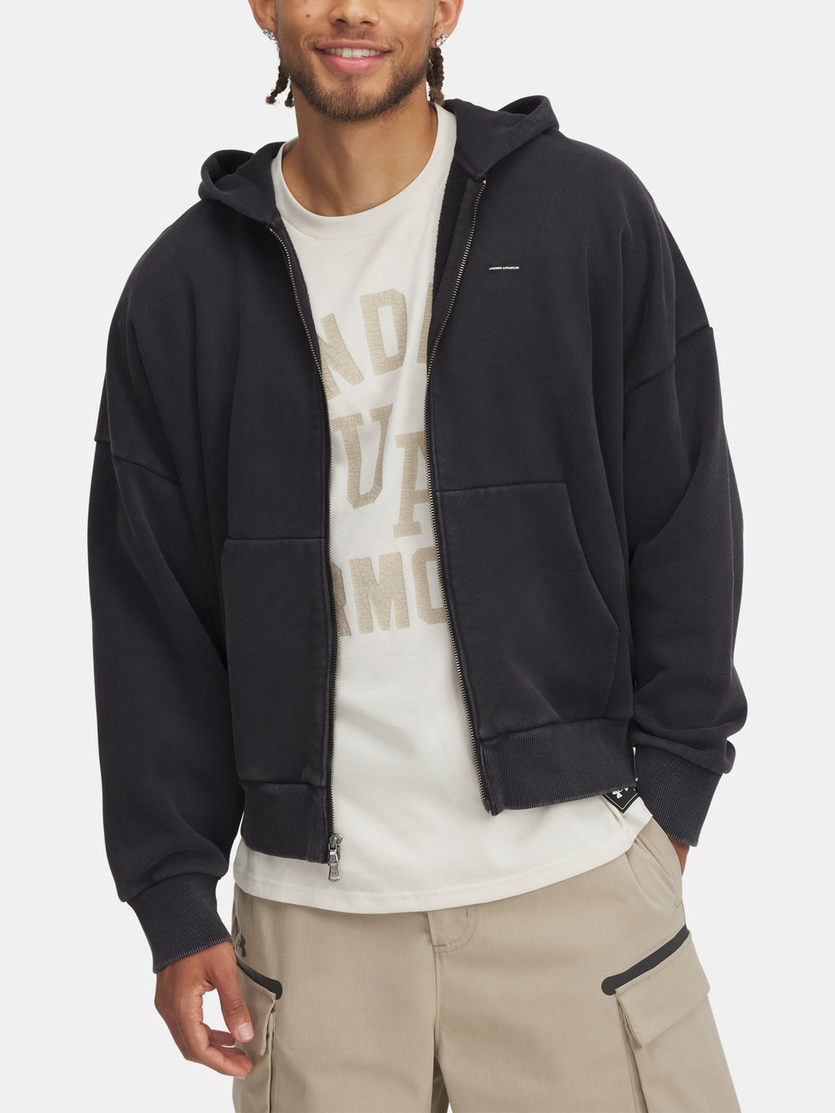 Under Armour Férfi Icon HWT Fleece Wash FZ Kapucnis pulóver