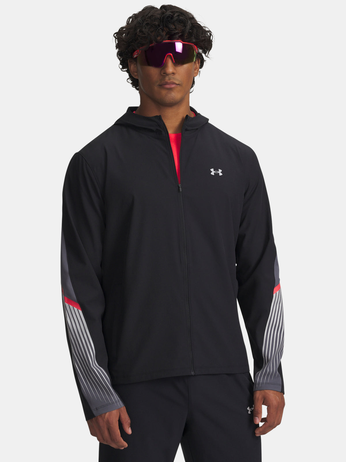 Under Armour Férfi kabát UA Velociti Storm Hooded Jkt-BLK Kapucnis pulóver
