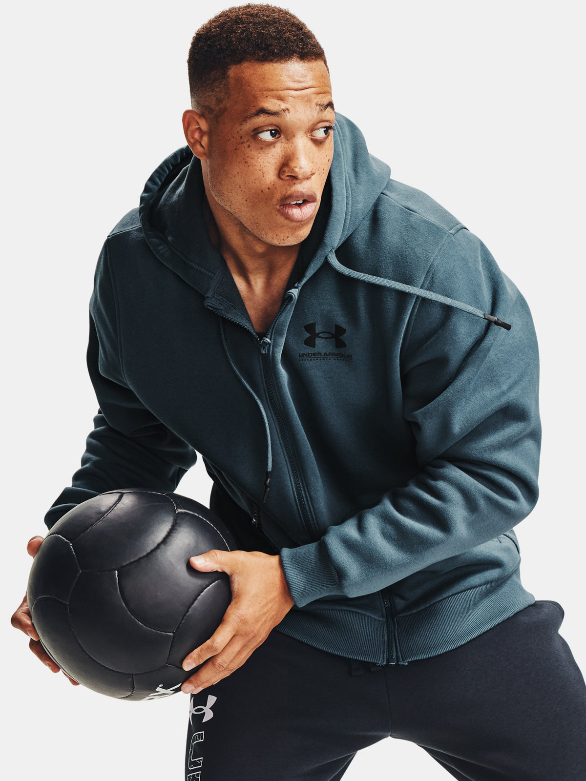 Under Armour Férfi Rival Fleece AMP FZ HD kapucnis felsõ kék kapucnis pulóver