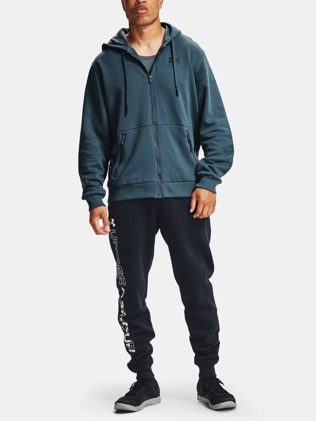 Under Armour Férfi Rival Fleece AMP FZ HD kapucnis felsõ kék kapucnis pulóver
