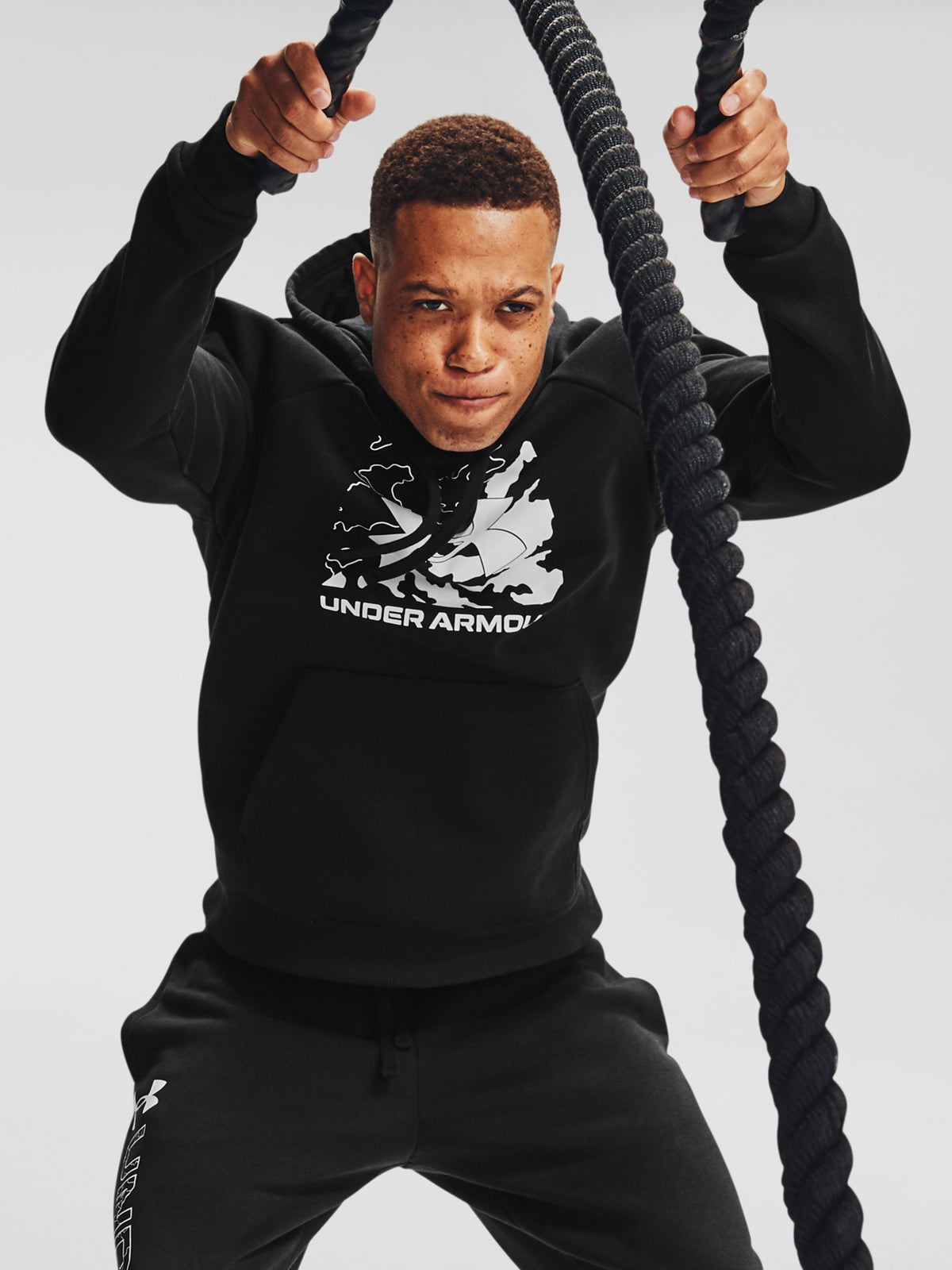 Under Armour Férfi Rival Fleece Box Logo HD fekete pulóver