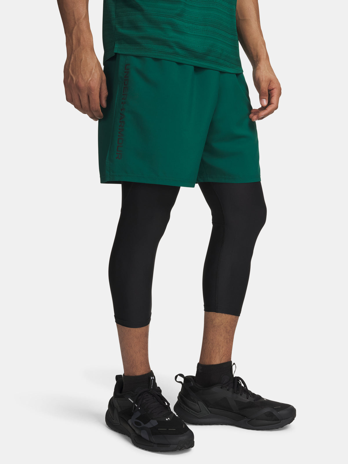 Under Armour Férfi rövidnadrág UA Tech Woven Wordmark zöld nadrág