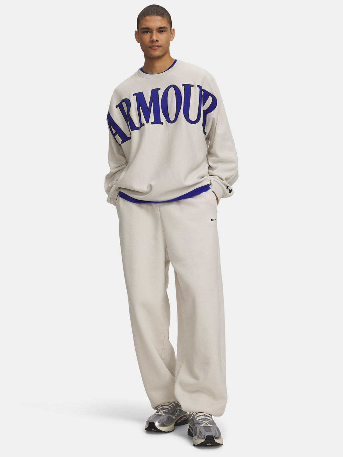 Under Armour Férfi sportnadrág UA Icon HW Flc Washed fehér nadrág