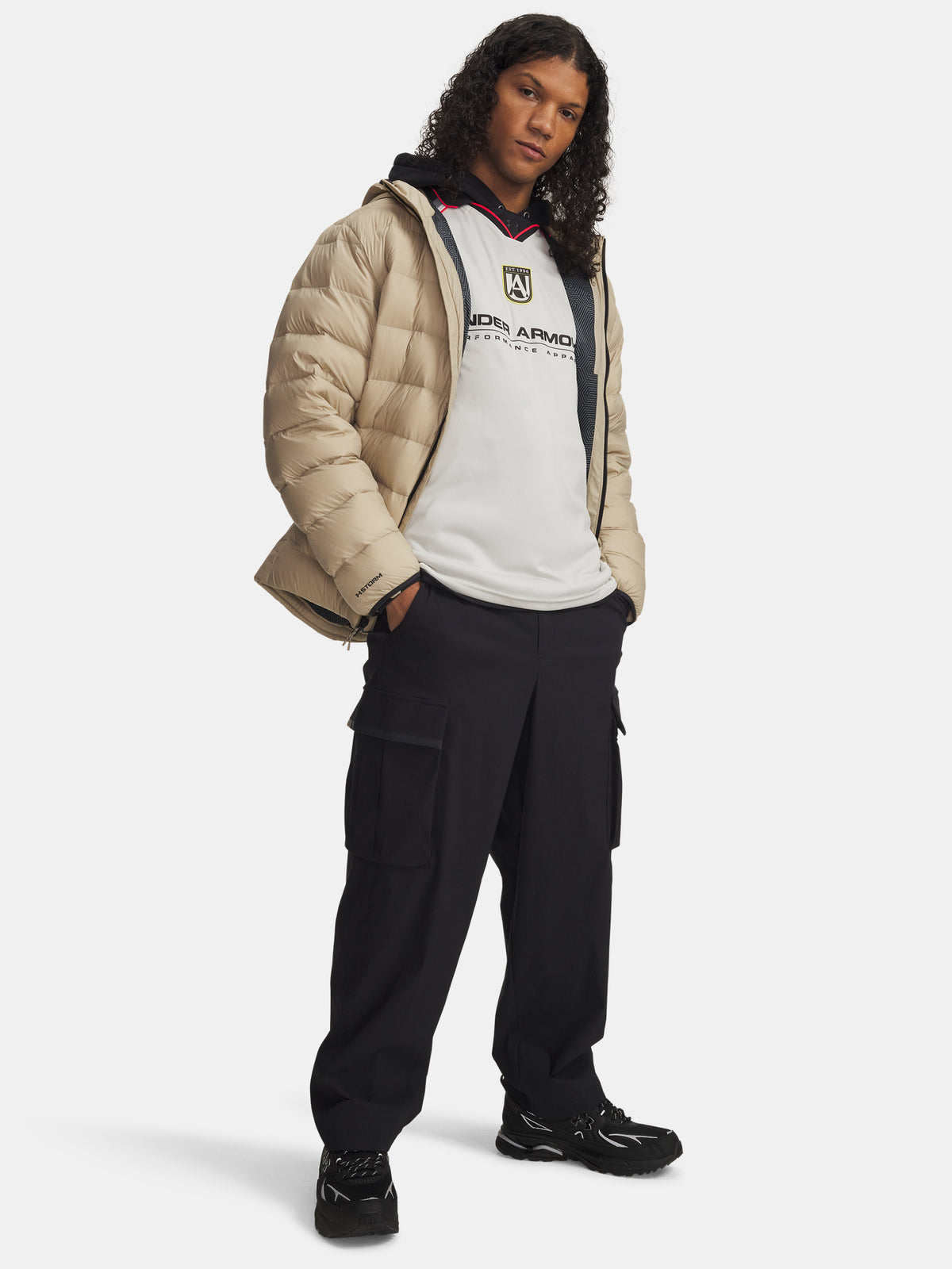 Férfi sportnadrág Under Armour UA UNSTPBLE TXTR WOVEN CARGO-BLK fekete nadrág