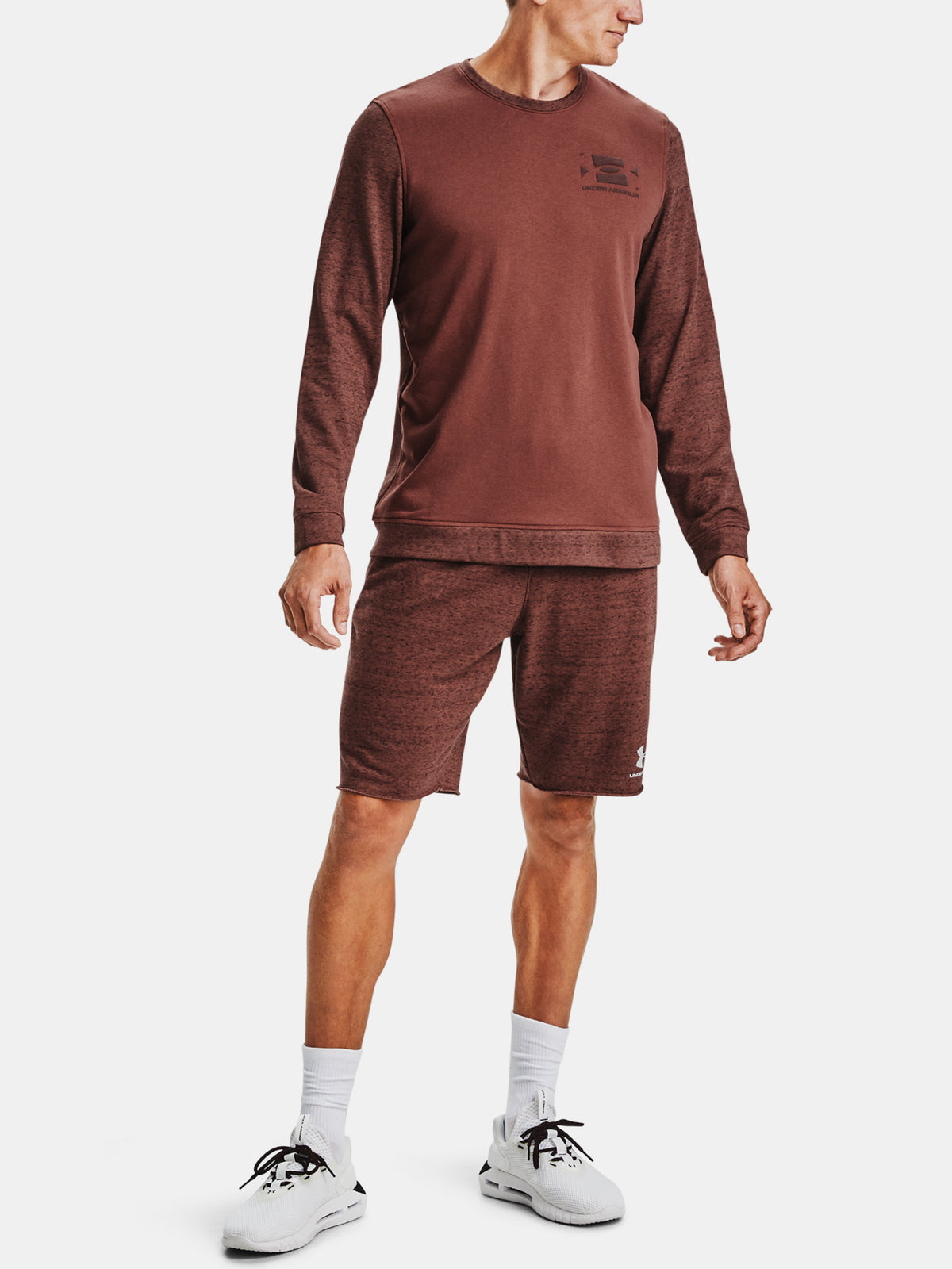 Under Armour Férfi Sportstyle Terry KO Crew bordó pulóver