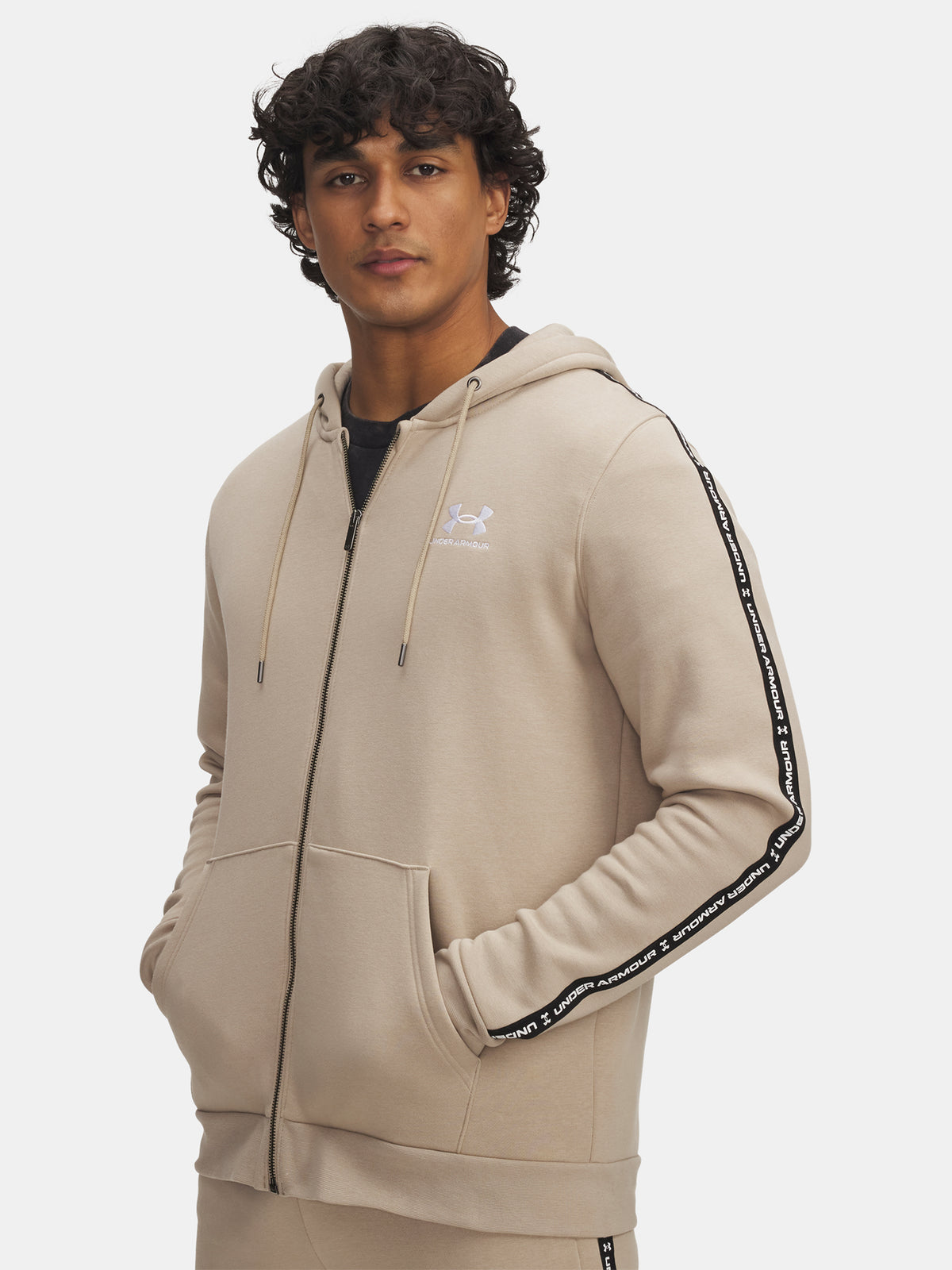 Under Armour Férfi UA Icon Fleece FZ Taping-BRN Kapucnis pulóver
