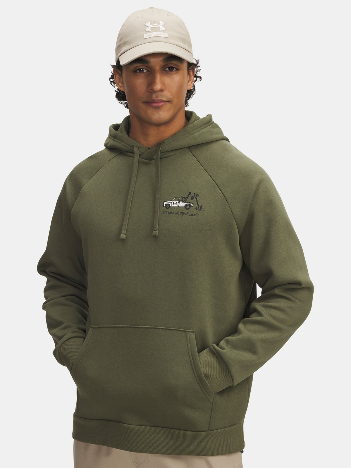 Under Armour Férfi UA Rival Fleece HBR Logo HD-GRN Kapucnis pulóver