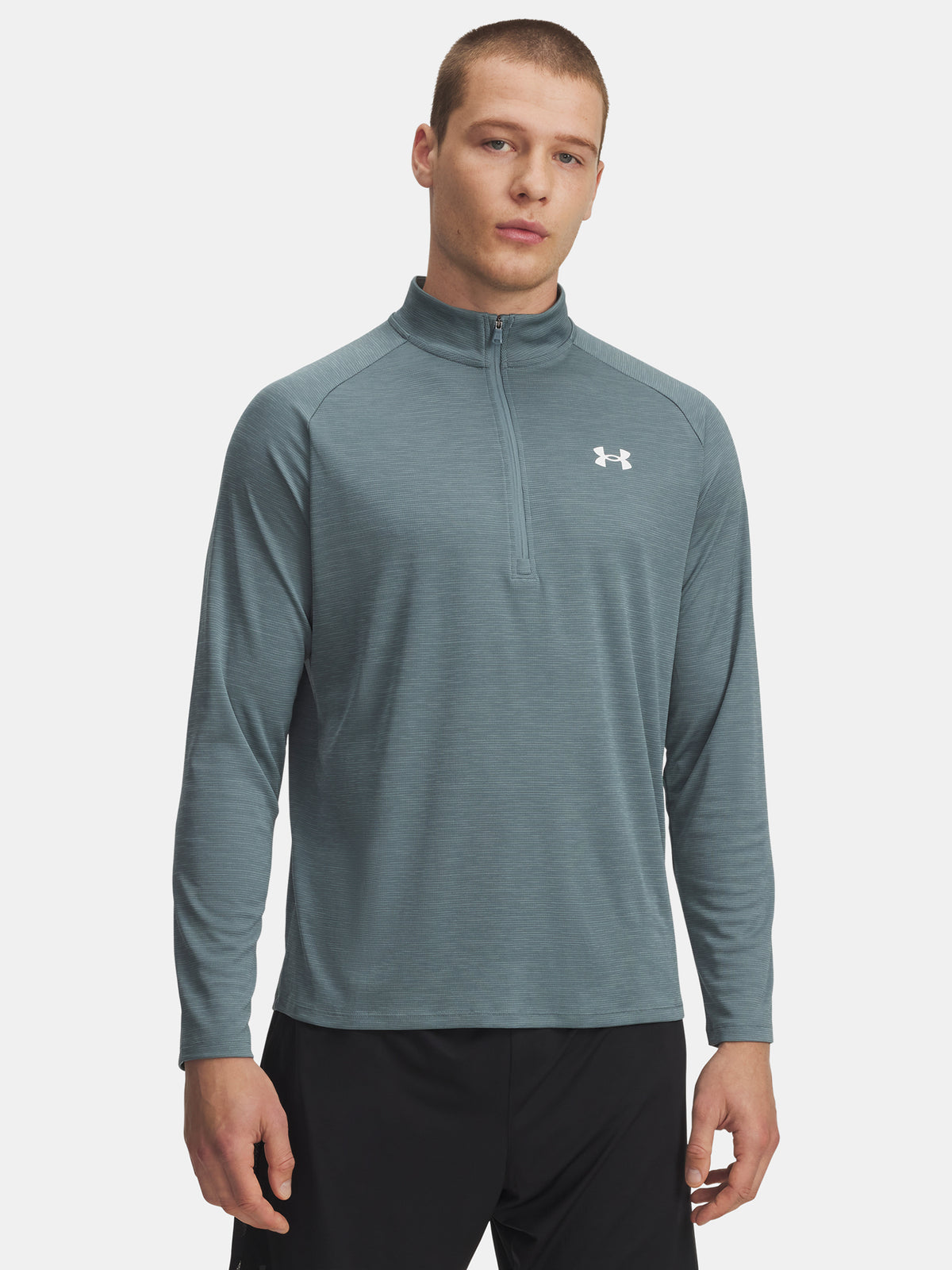 Under Armour Férfi UA Tech Textured 1/2 Zip-BLU Hosszú ujjú póló