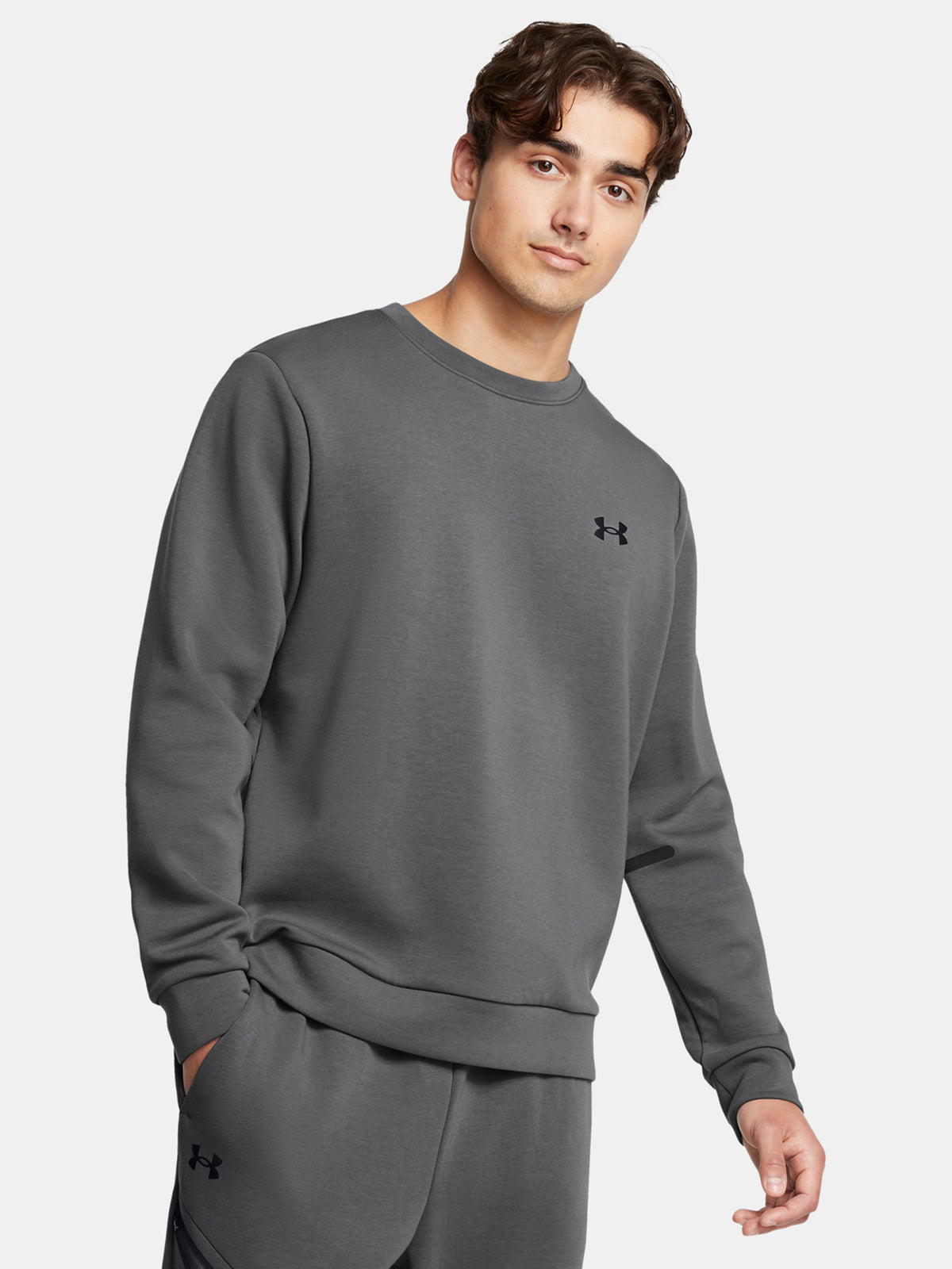 Under Armour Férfi UA Unstoppable Flc Crew EU-GRY pulóver
