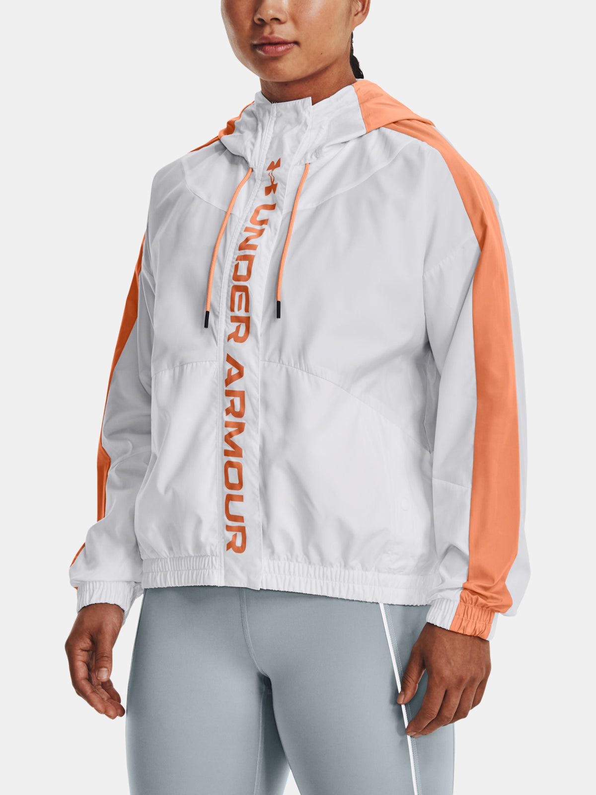 Under Armour Nõi dzseki UA Rush Woven FZ Jacket fehér kabát
