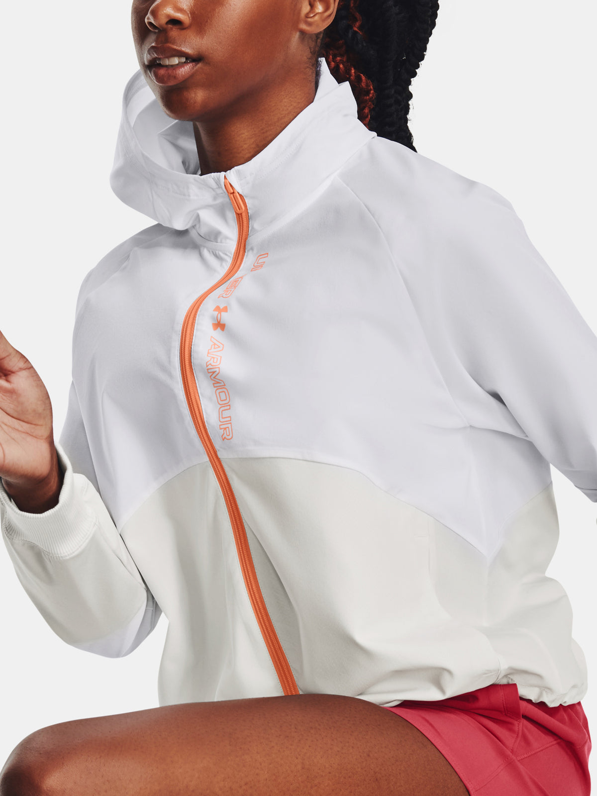 Under Armour Nõi dzseki Woven FZ Jacket fehér kabát