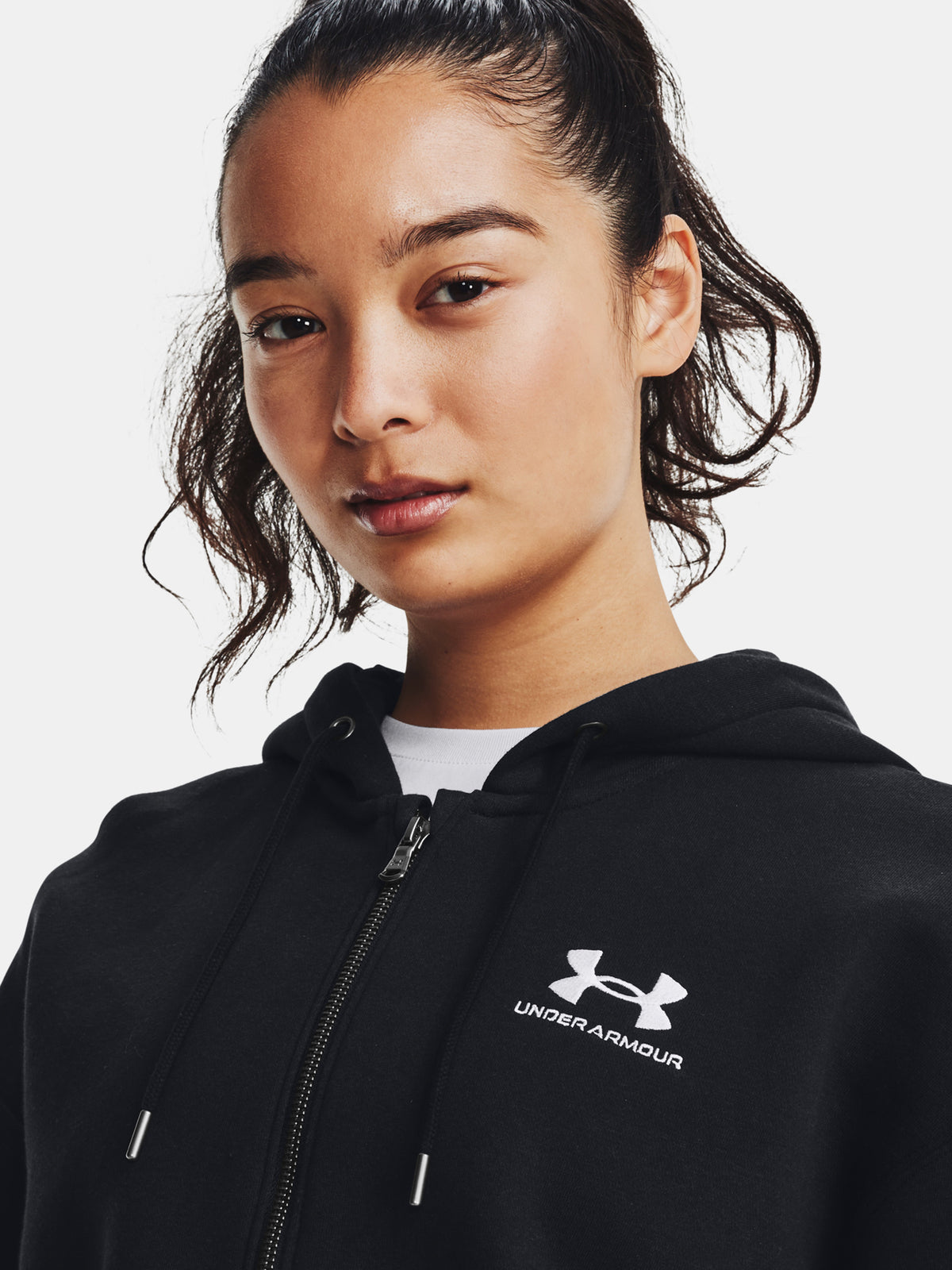 Under Armour Nõi Essential Fleece FZ fekete Kapucnis pulóver