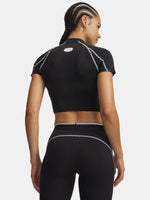 Under Armour Nõi HeatGear Elite Crop Mck SS-BLK fekete póló