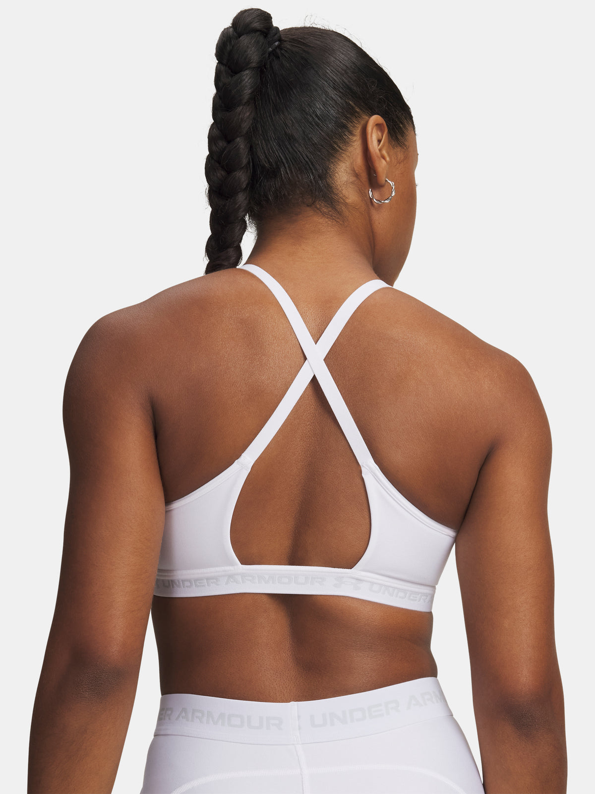 Nõi melltartó Under Armour UA Crossback Low Bra-WHT fehér sportmelltartó