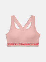 Nõi melltartó Under Armour UA Crossback Mid Hthr rózsaszín sportmelltartó