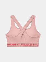 Nõi melltartó Under Armour UA Crossback Mid Hthr rózsaszín sportmelltartó